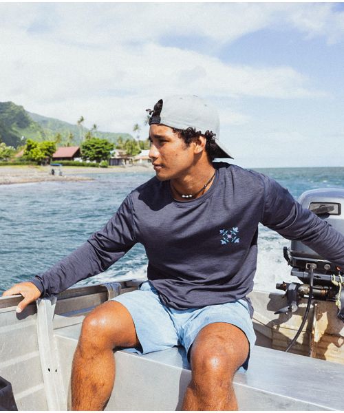 Surf tee TEREGOR - Deep Marine Chiné