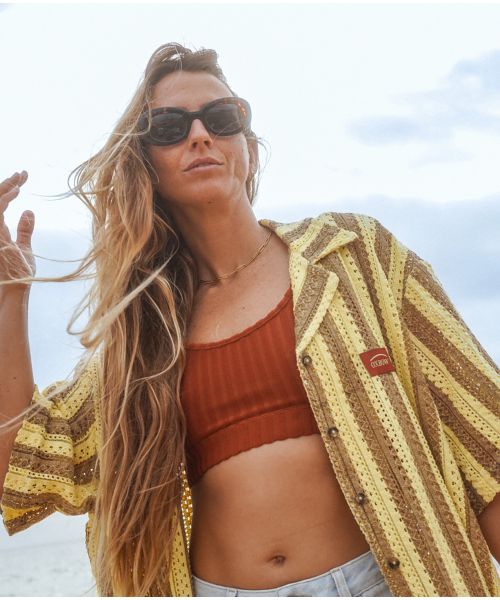 Shirt CROCHET - Camel