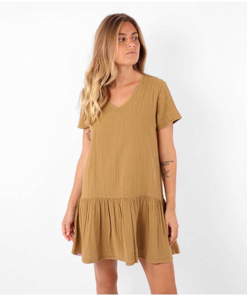 Vestido corto DOMINGO - Camel