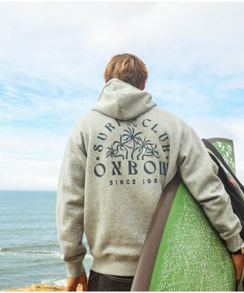 Sweat à capuche SURFCAMP - Gris Chiné